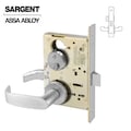 Sargent 8200 Series Mortise Lock Mechanical Privacy Bedroom or Bath LN Trim L Rose Satin Chrome Plated Finis SRG-8265-LNL-26D